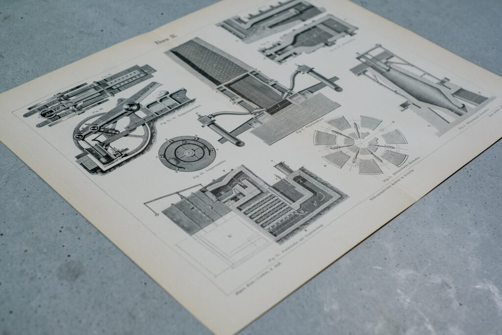 Iron Production Machinery — Original Lithograph, 1890